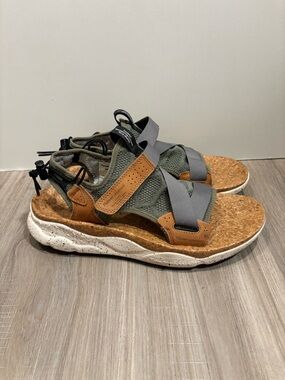 Flower Mountain Men's Nazca Sandal Brown Green Hiking Trail Size 11  Adjustable